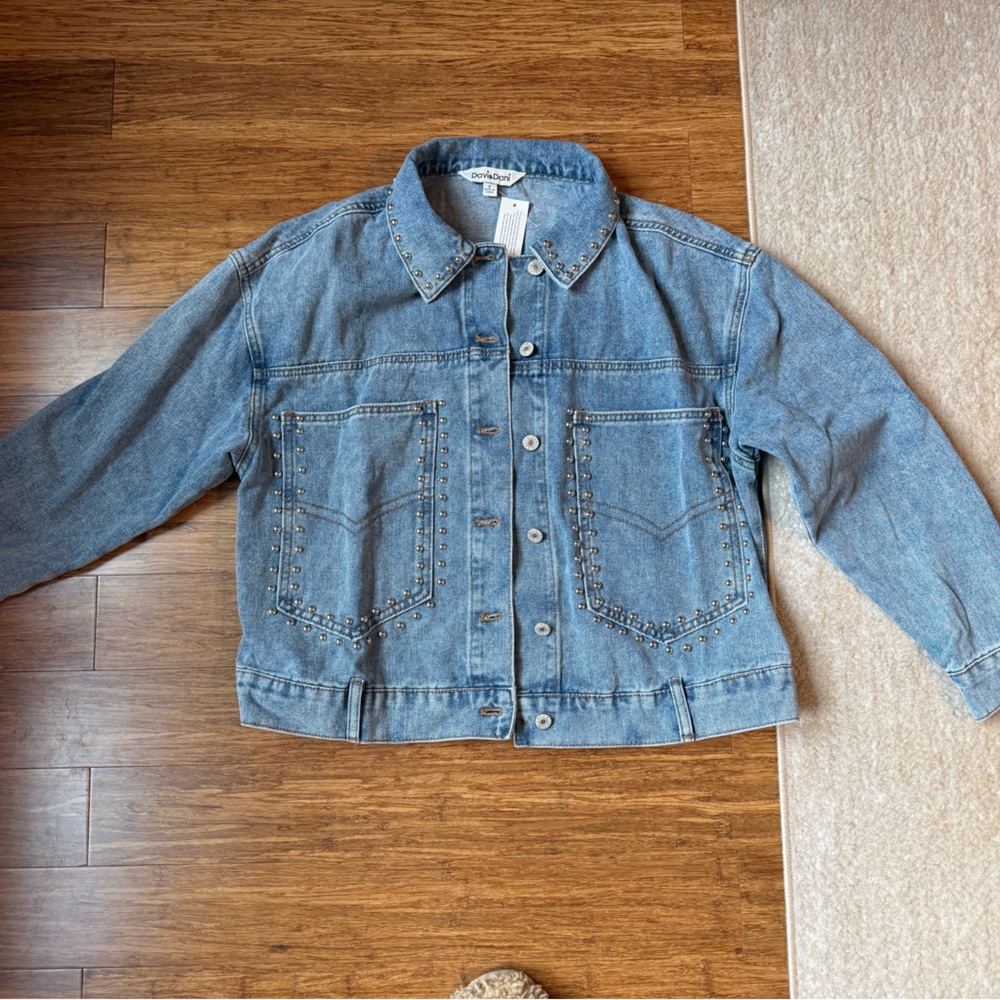 DAVI & DANI Light Blue Studded Jacket